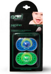  Adiri Heart Pacifiers (2 ),  1, 0-6 ., blue and green